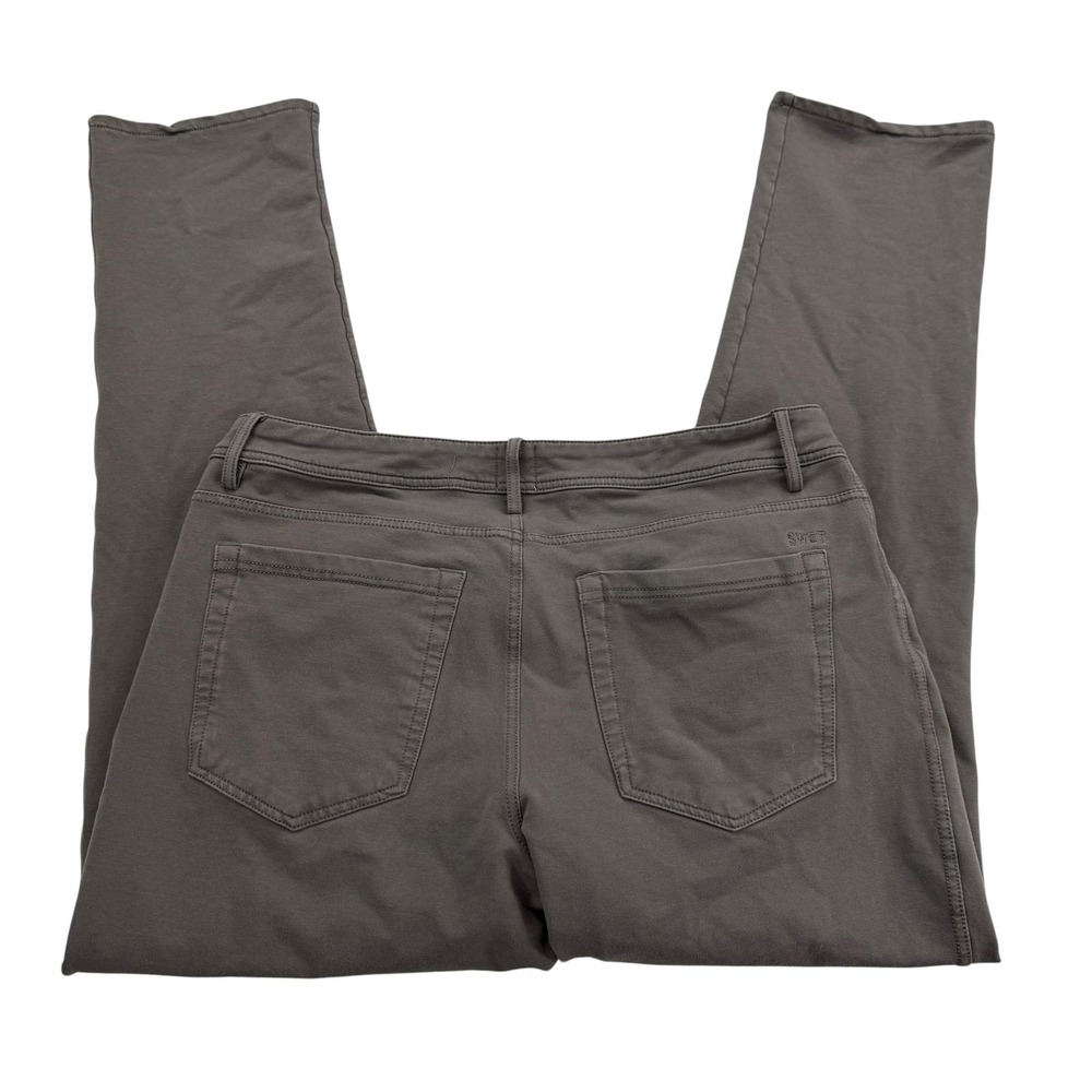 Swet Tailor Pants Mens 34 X 30 Gray Chino Regular Flat Front Knit Stretch Travel